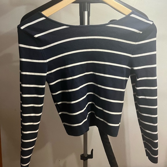 NWOT Zara Navy blue and white knit tank top - Picture 4 of 7